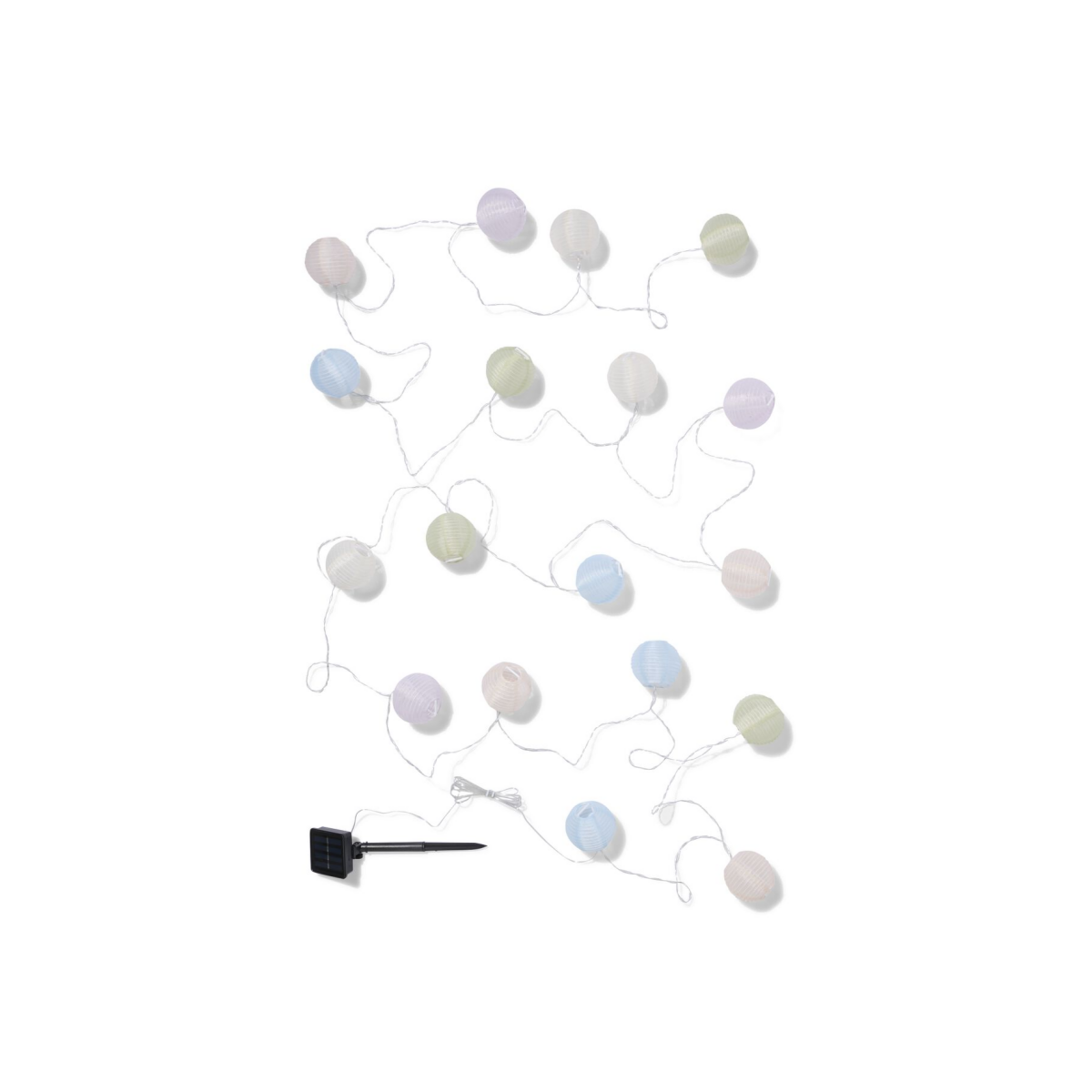 HEMA Lichtsnoer 8.95m met 18 led-lampions kleur voor binnen en buiten