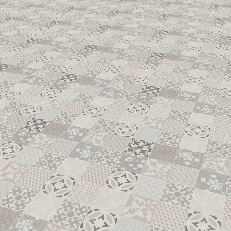 Rouleau 4m de sol PVC effet carreaux ciment pose libre provence creme Gerflor - 2500 cm x 400 cm x 0.29 cm — vue 3