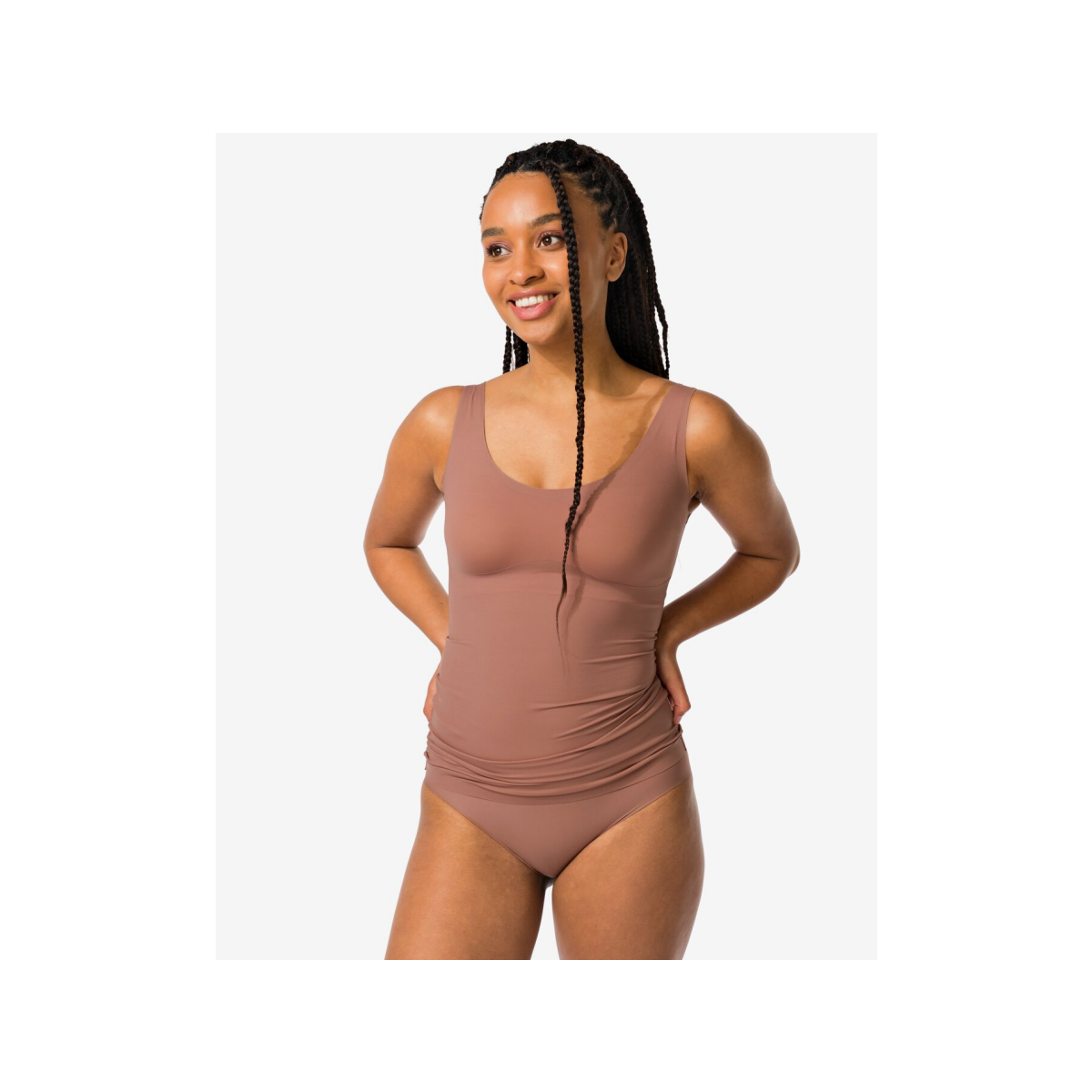 HEMA Medium corrigerend dameshemd second skin middenbruin (middenbruin)