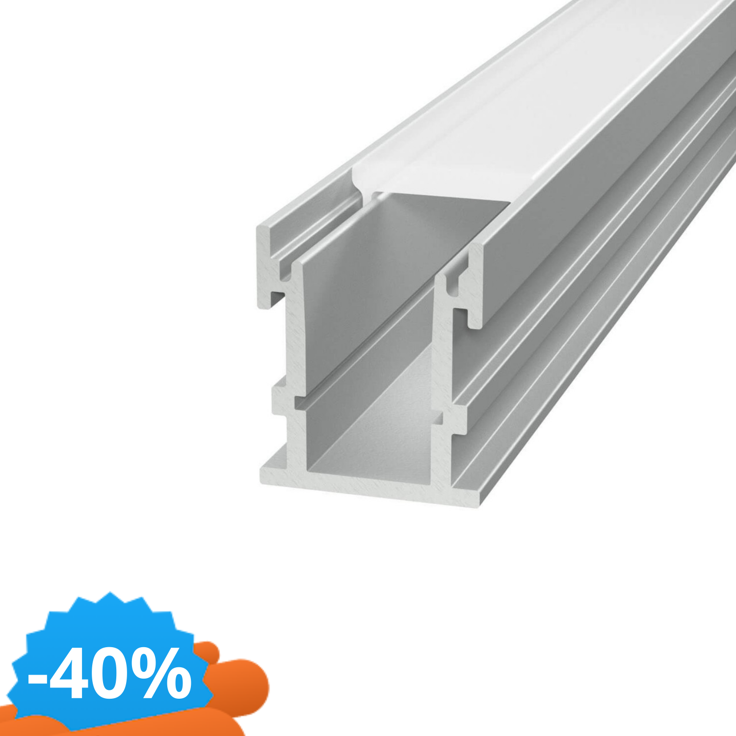 Profilo Calpestabile Per Incasso A Pavimento 1M E 2M (Per Strisce Led) Variante Lunghezza Profilo 1 Metro-image
