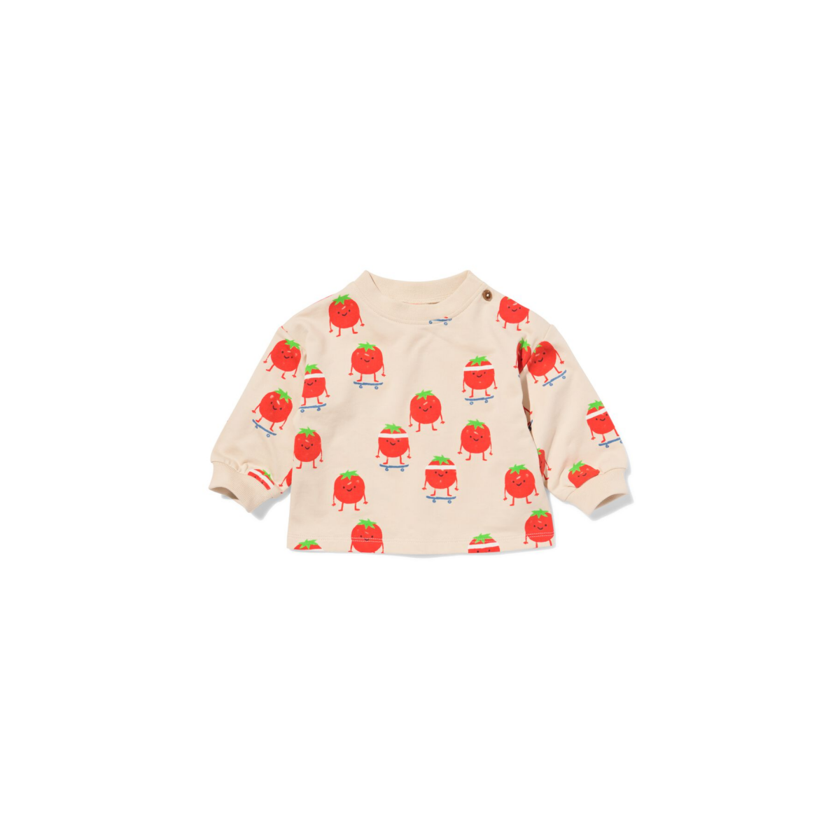 HEMA HEMA Baby T-shirt Tomaten Ecru (ecru)
