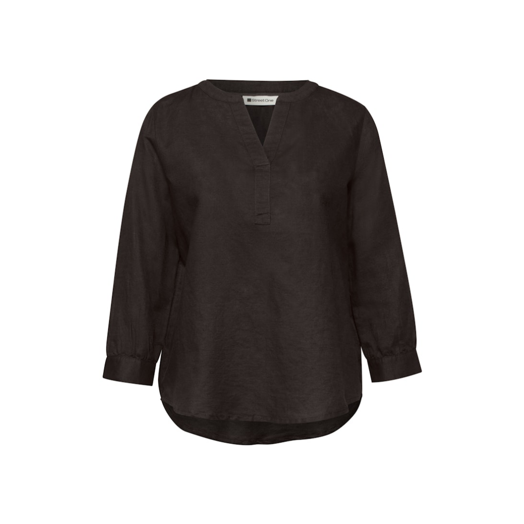 Street One Tunika Split Neck 3/4 Espresso Brown