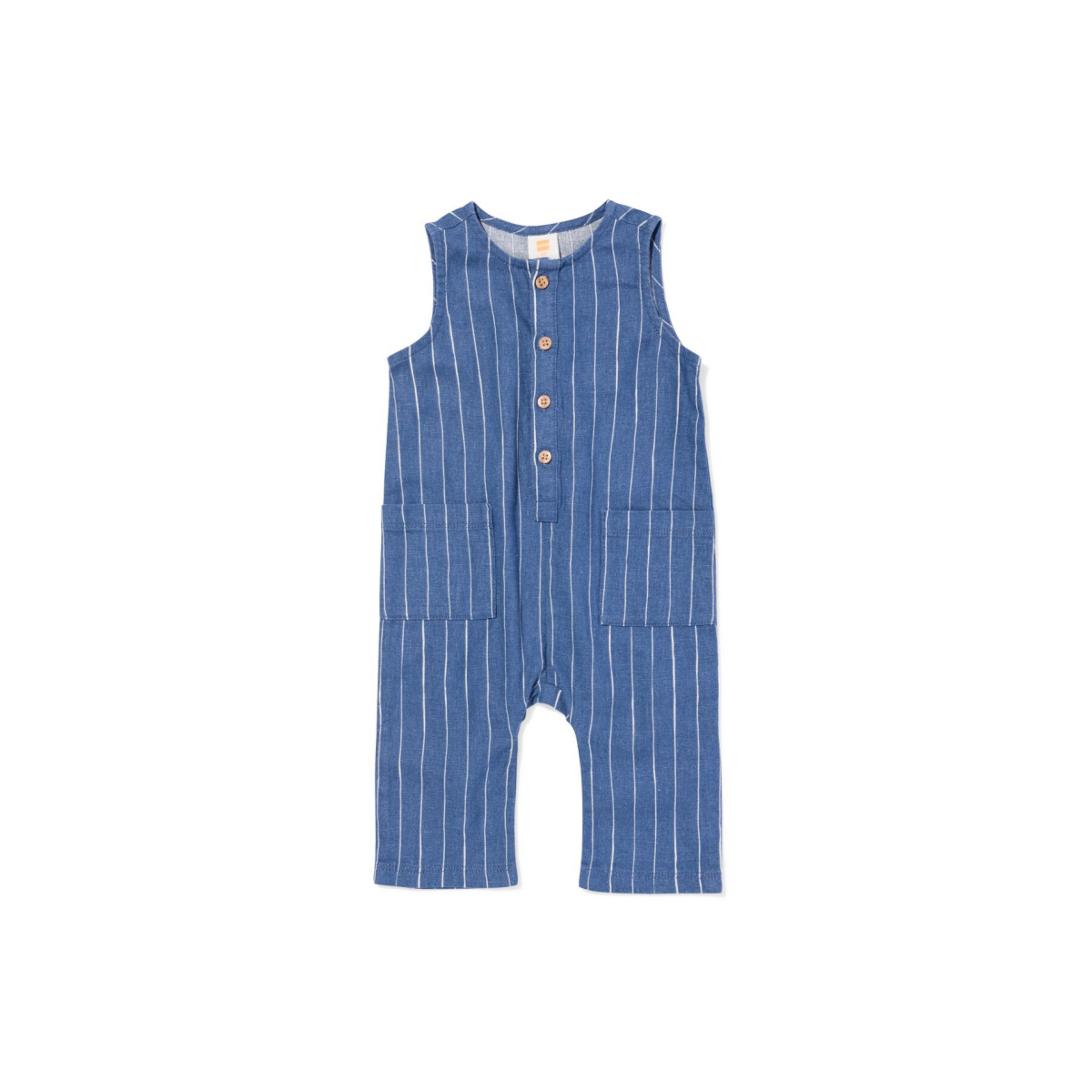 HEMA Babyjumpsuit linnen strepen blauw (blauw)
