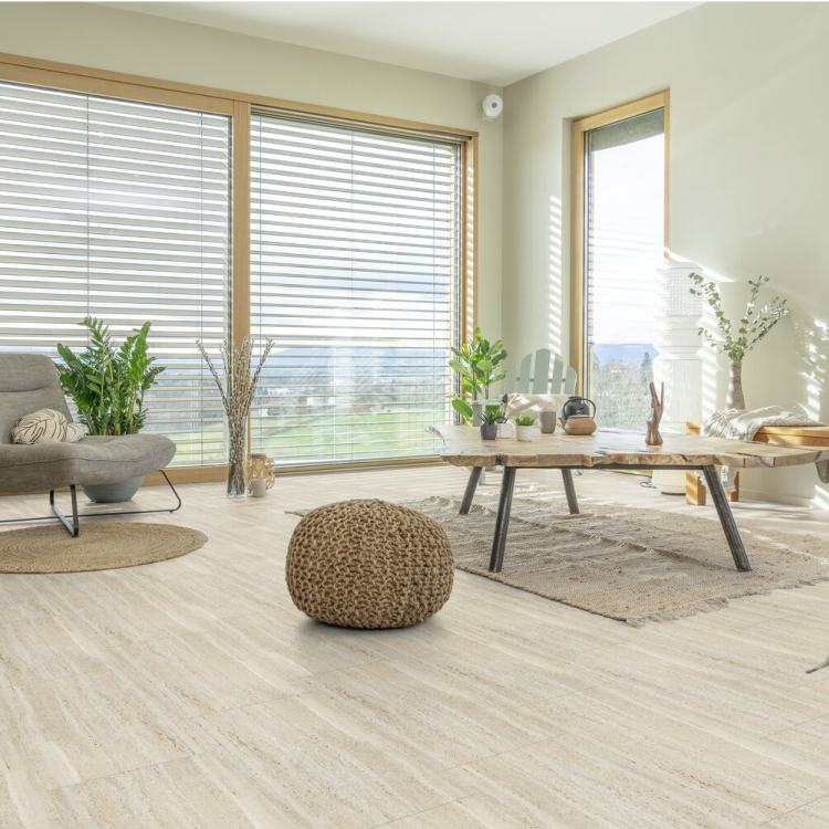 Dalle rectangulaire de sol PVC effet pierre auto-adhésive travertin Gerflor - 60.9 cm x 30.5 cm x 0.2 cm — vue 3