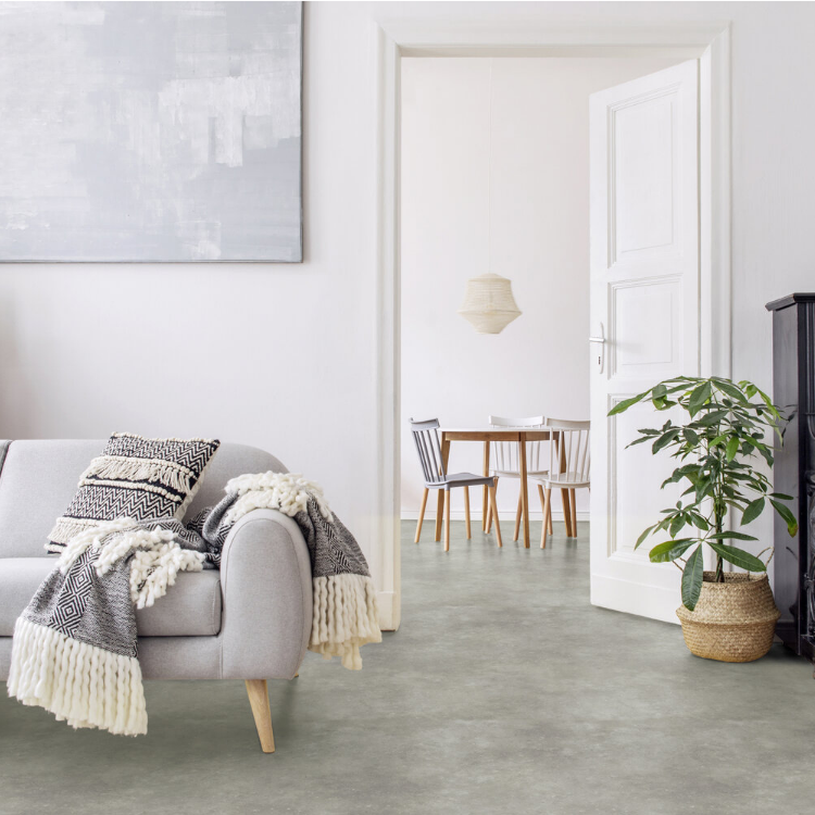 Rouleau 4m de sol PVC effet béton pose sans colle leone powder Gerflor - 3000 cm x 400 cm x 0.2 cm