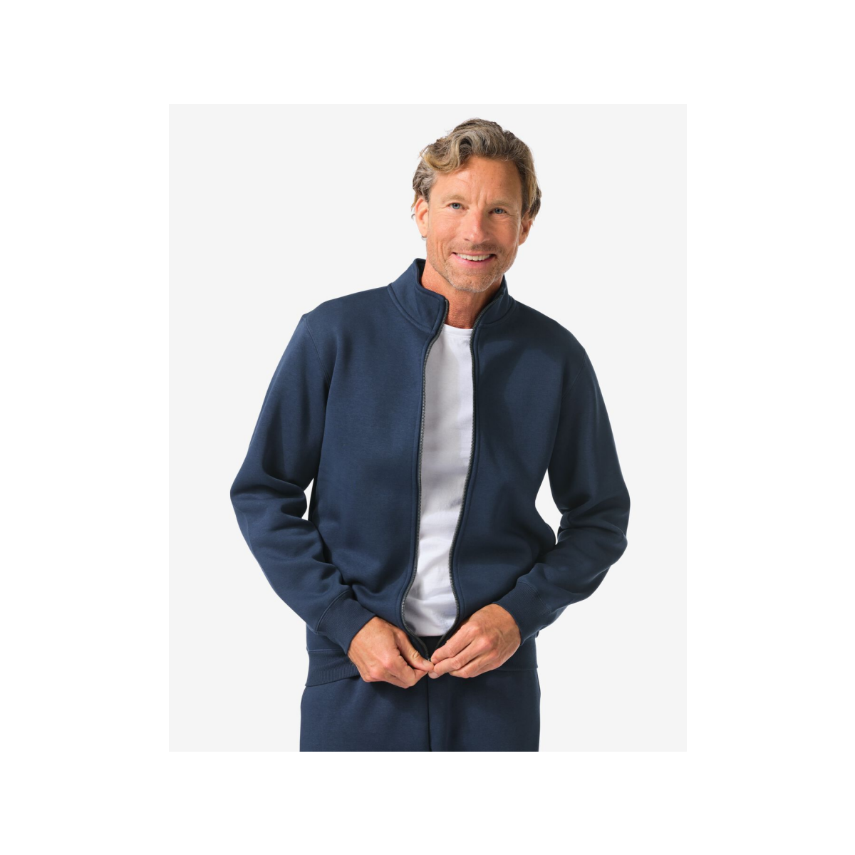 HEMA Heren sweatvest Nielson donkerblauw (donkerblauw)