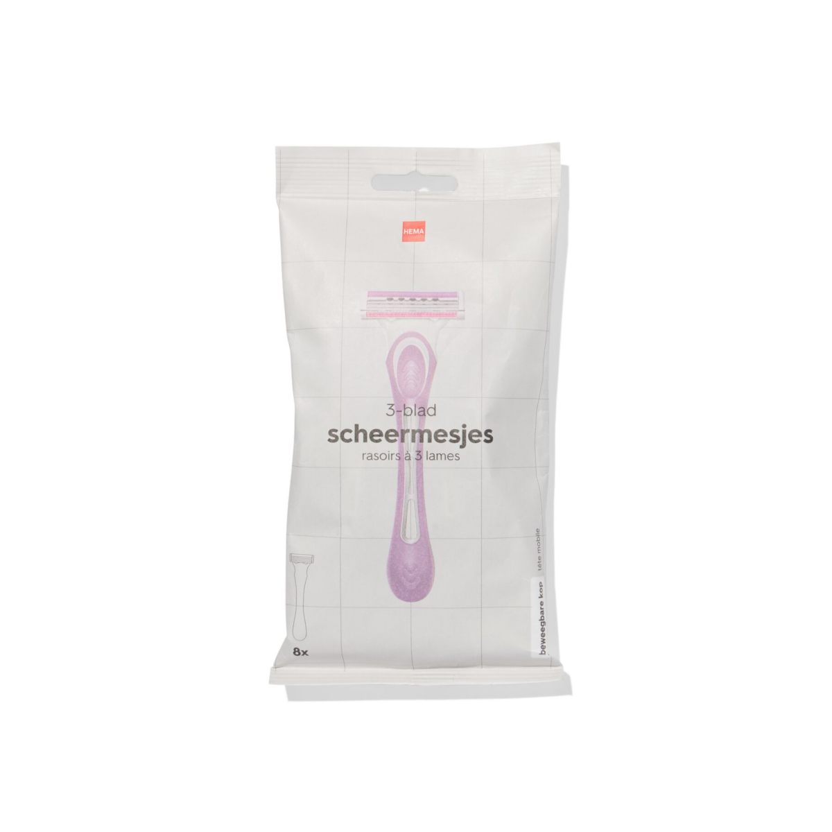 HEMA 3-blad Scheermesjes - 8 Stuks
