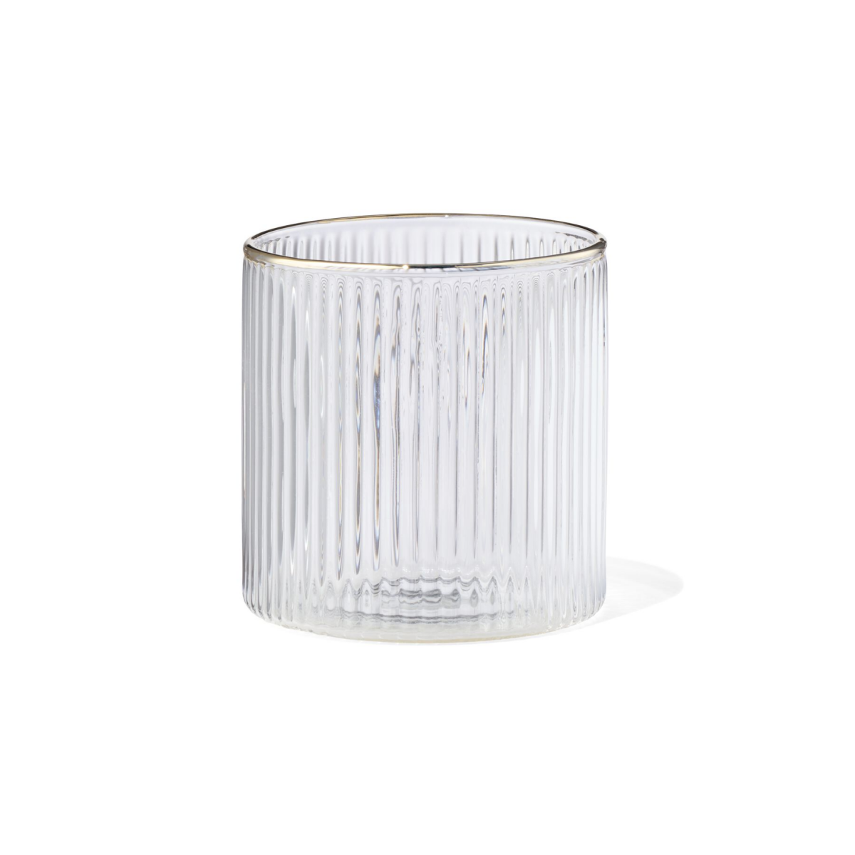 HEMA HEMA Glas Voor Geurkaars ⌀6.5x6.5cm Ribbel Transparant (transparant)