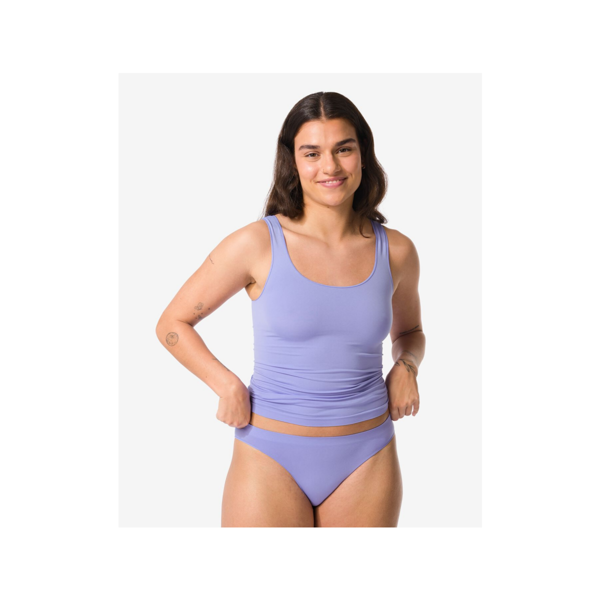 HEMA Damesslip naadloos micro blauw (blauw)