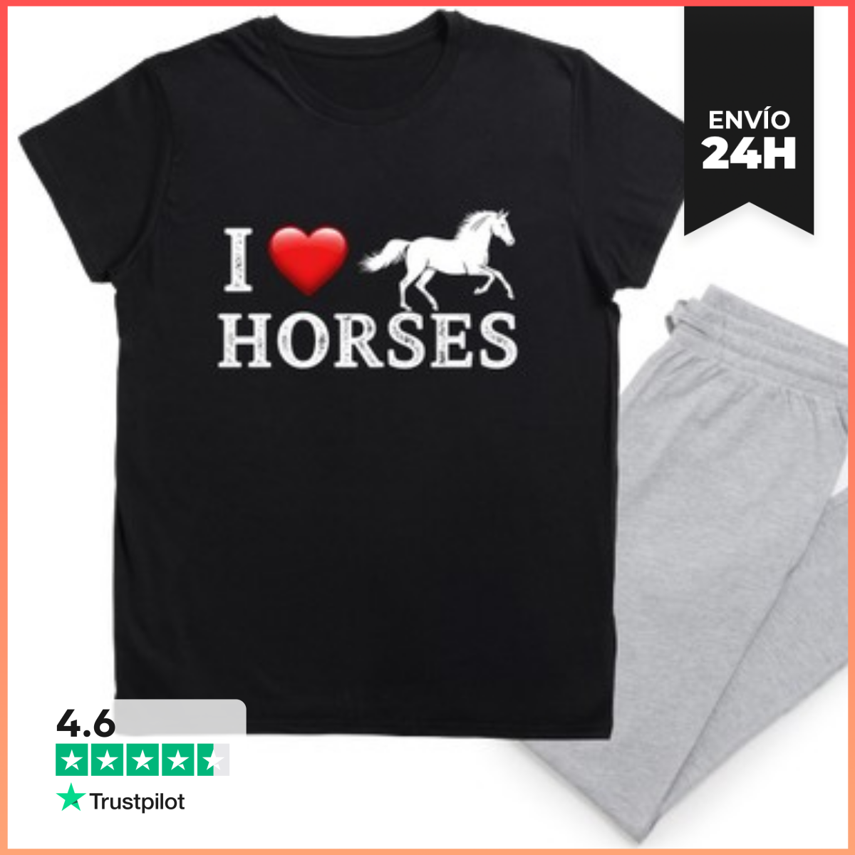 Pijama Me encantan los caballos elegante diseñ laTostadora