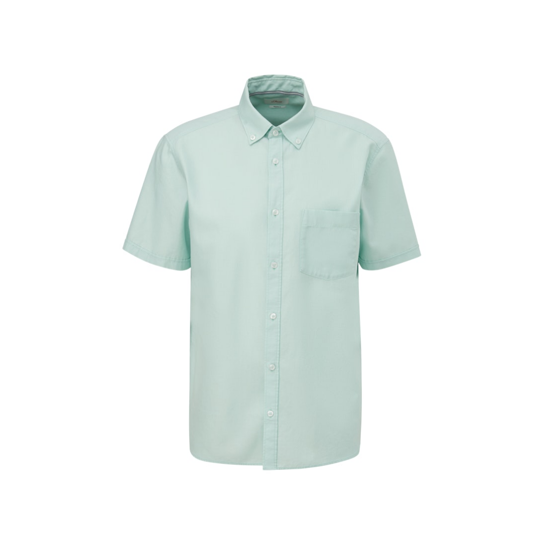 s.Oliver - Herren Kurzarmhemd - Blau - Größe: M - bei Tara-M