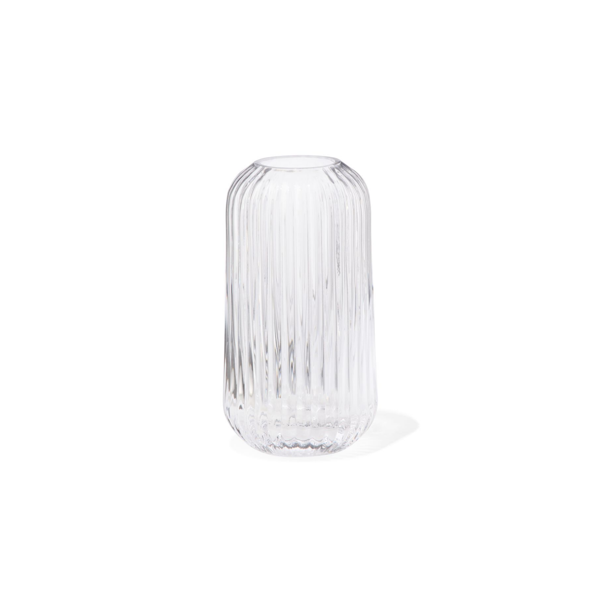 HEMA Vaas voor geurstokjes ⌀5.5x11cm glas ribbel transparant (transparant)