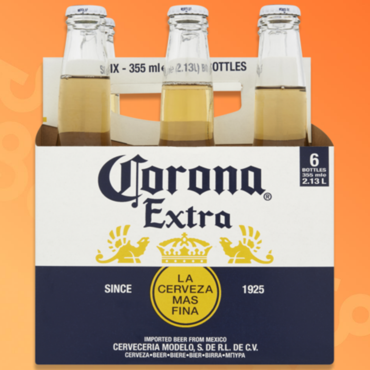 Corona Extra, six bottles of 33 cl