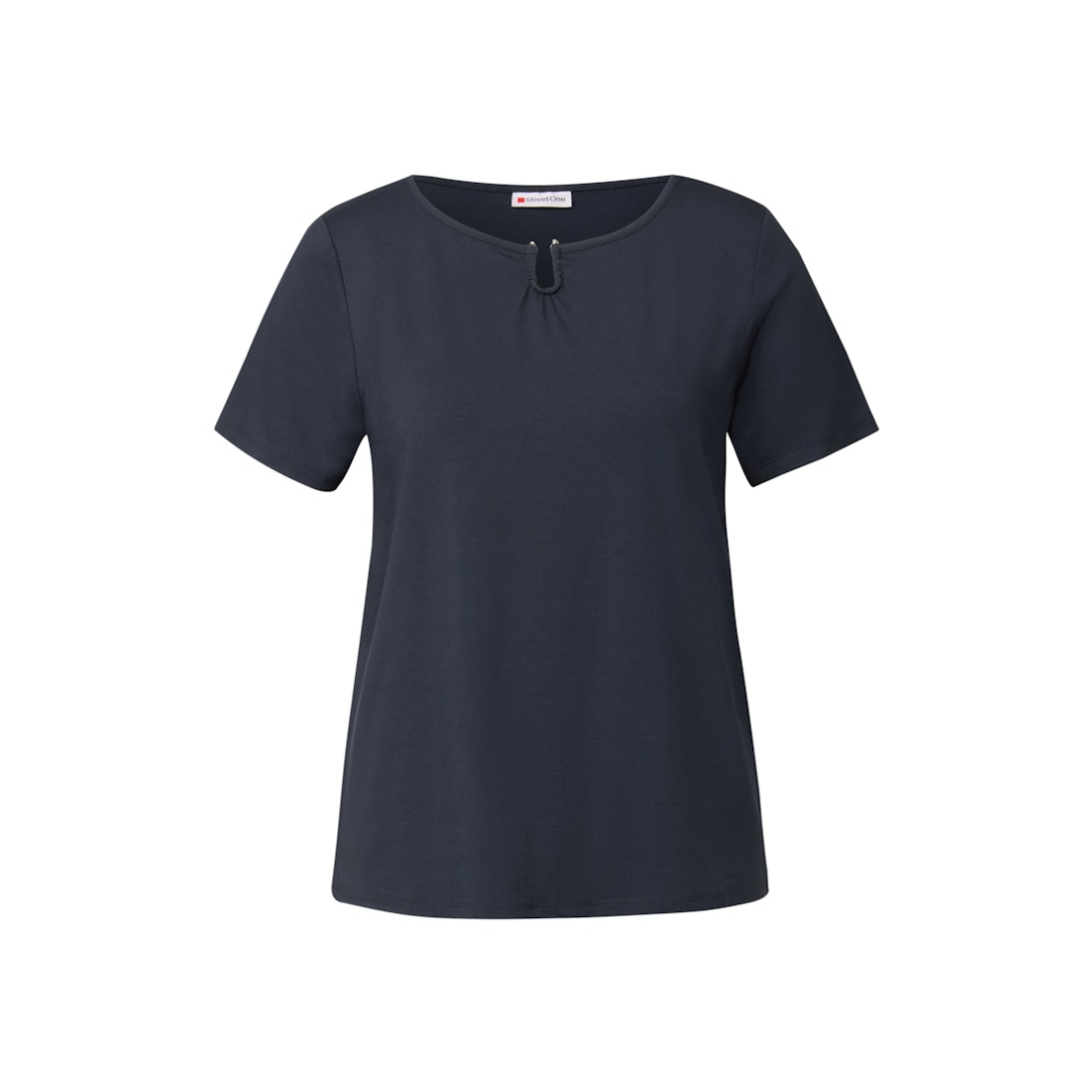 Street One - Damen T-Shirt - deepwater blue - Größe: 40 - bei Tara-M