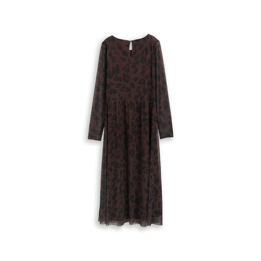 Tom Tailor - Damen Kleid - brown black big leo print - Größe: 38 - bei Tara-M