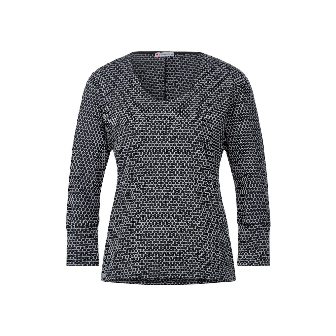 Street One - Damen Langarmshirt - Blau - Größe: 36 - bei Tara-M