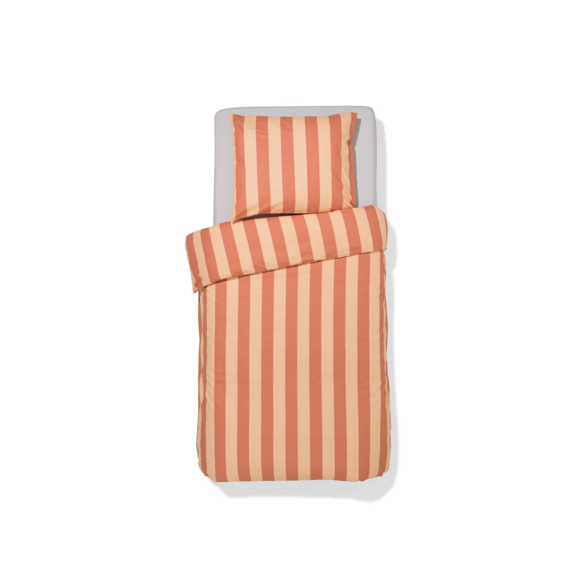 HEMA HEMA Dekbedovertrek 140x200/220cm Zacht Katoen Strepen Perzik (perzik)