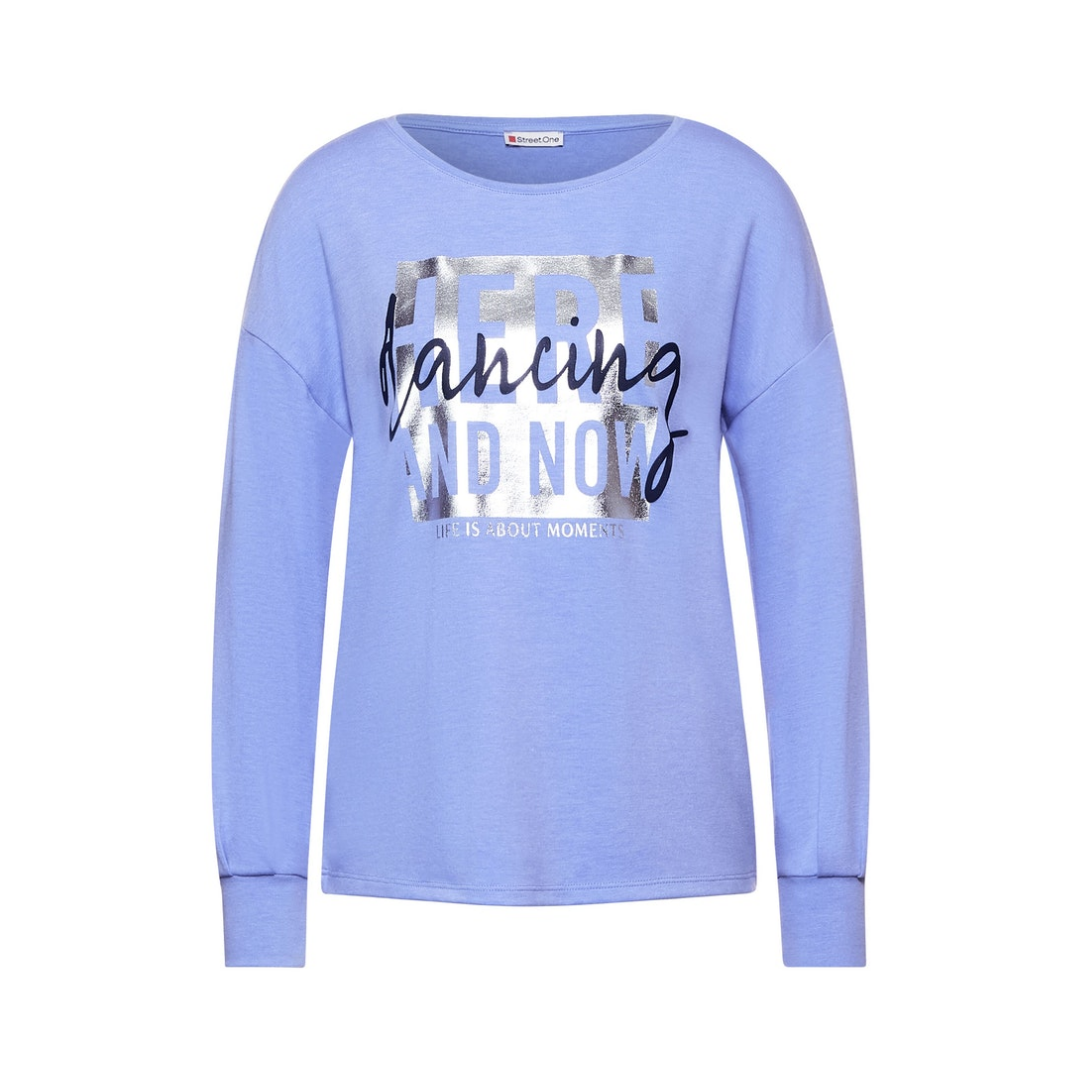 Street One - Damen Langarmshirt - Blau - Größe: 40 - bei Tara-M