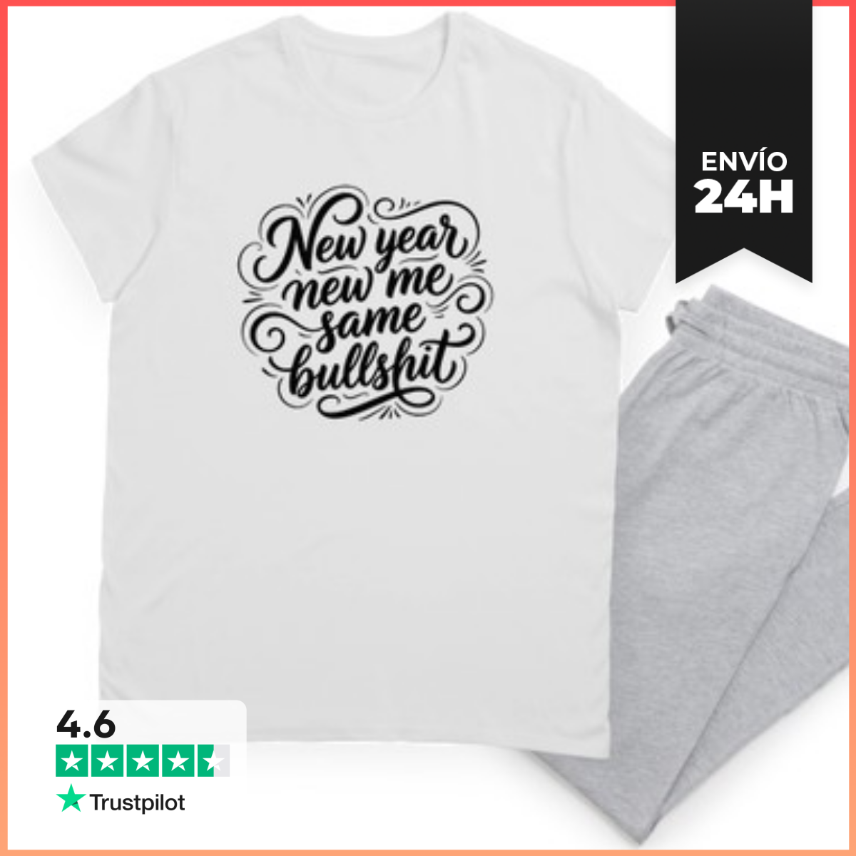Pijama Año Nuevo Yo Nuevo La Misma Tontería - Humor Sarcasmo