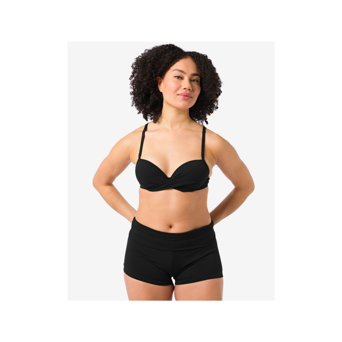 HEMA Damesbikinishort met omslag zwart (zwart)