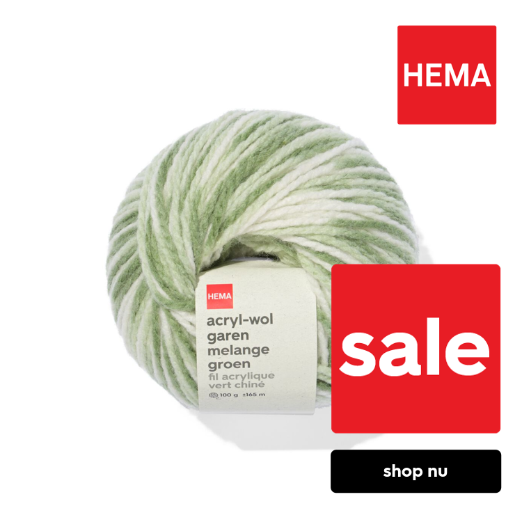 HEMA Acryl-wol garen groen melange 100gram 165meter