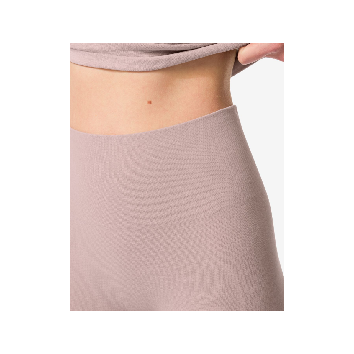 HEMA Licht corrigerende biker hoge taille naadloos katoen beige (beige)