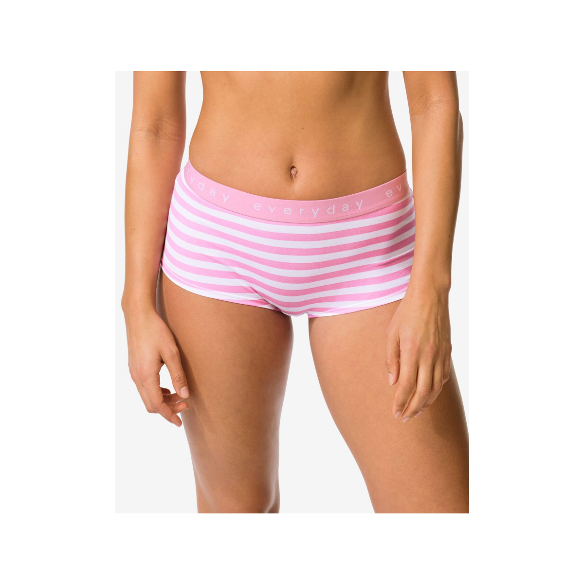 HEMA Damesboxer katoen everyday tailleband strepen roze (roze)