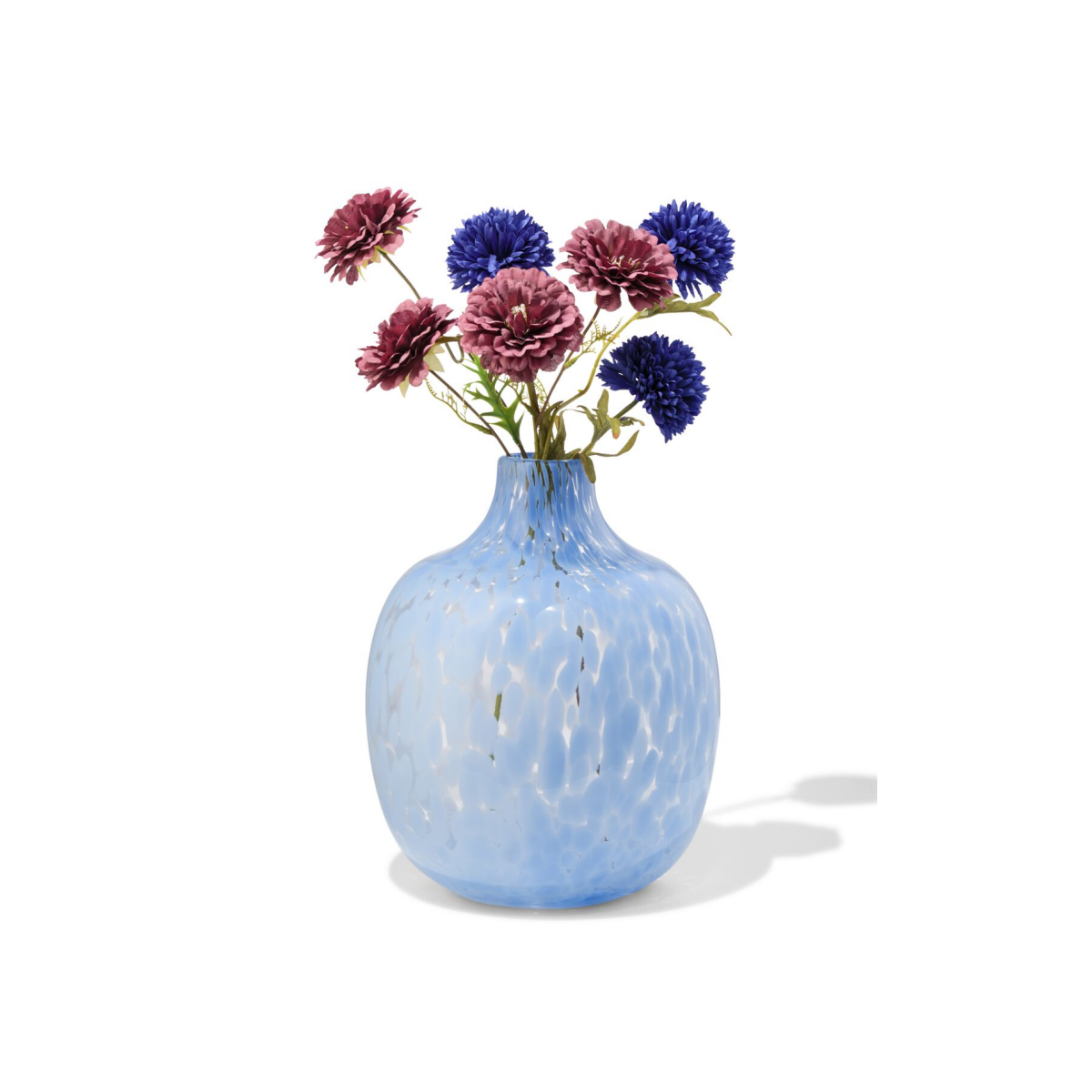 HEMA HEMA Vaas ⌀24x30cm Glas Camouflage Blauw (blauw)