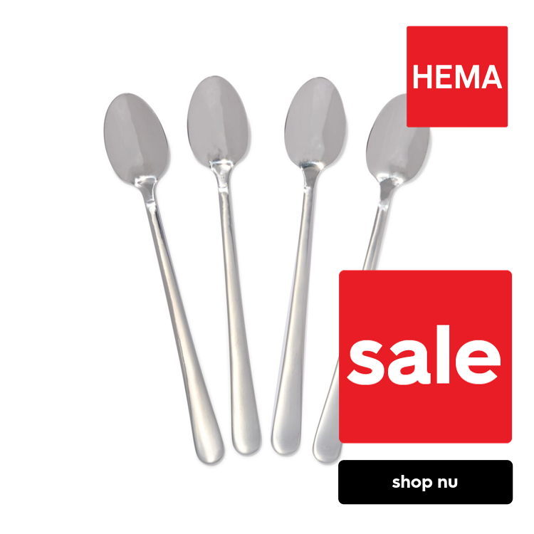 HEMA Lange lepels 19cm Sydney - 4 stuks (zilver)