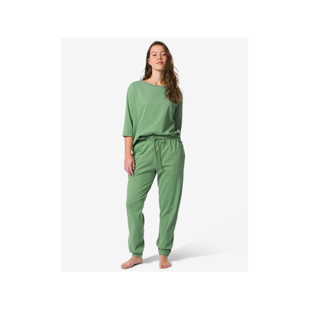 HEMA HEMA Damespyjamabroek Jersey Groen (groen)