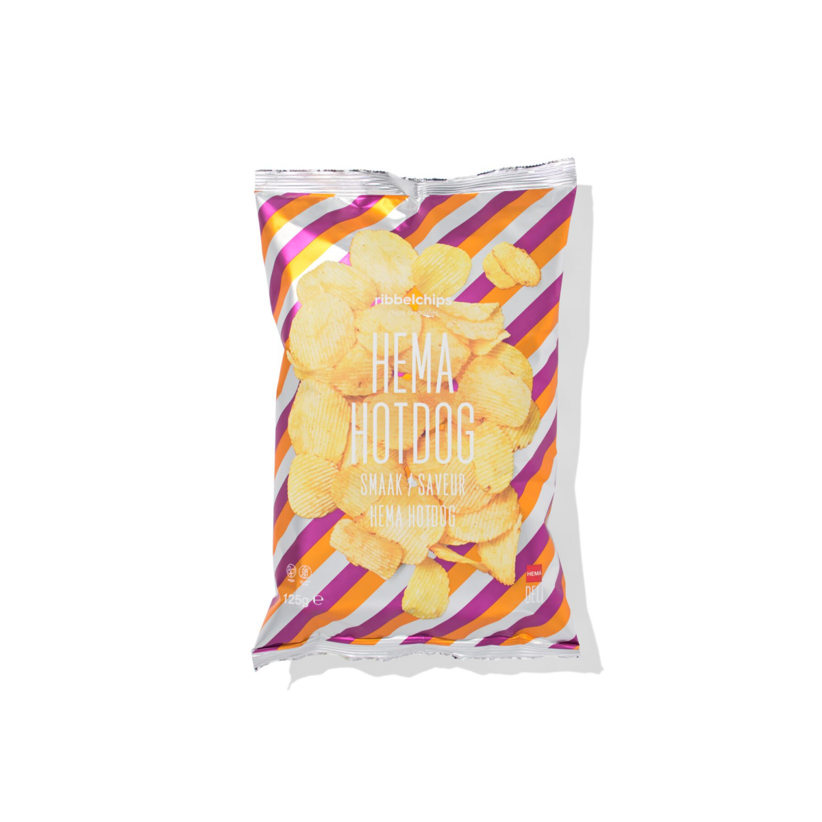 HEMA Ribbelchips hotdog 125g
