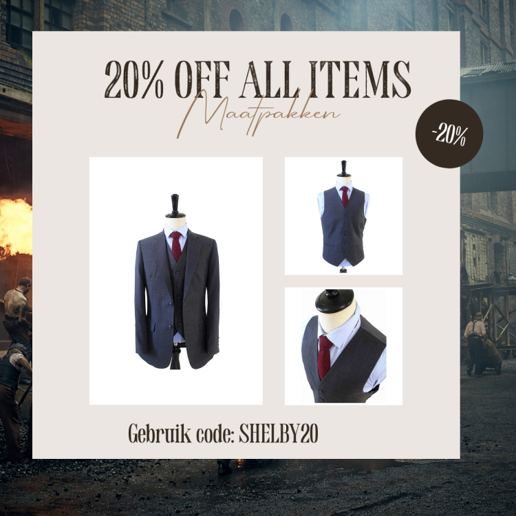 Maatpak Voor Heren | 3-delig Pak | Antraciet | Kamgaren Wol | Lichtgewicht & Ademend | Peaky Blinders