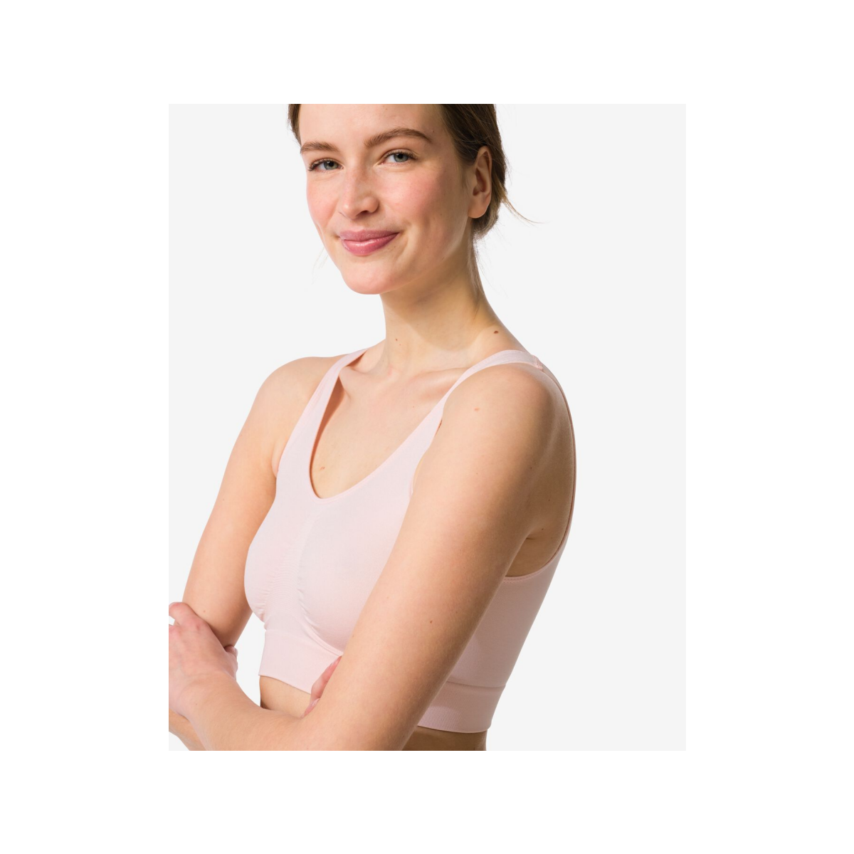 HEMA Niet voorgevormde top zonder beugel naadloos lichtroze (lichtroze)