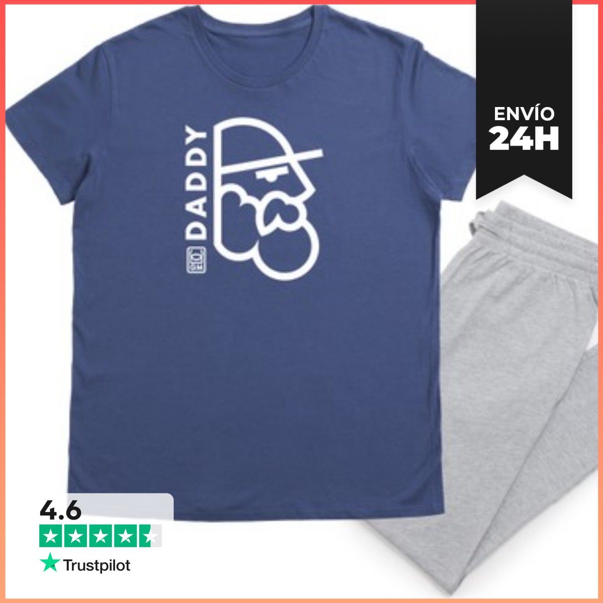 Pijama LOGO DADDY CONTORNO NEGATIVO SIN MARCO LaTostadora