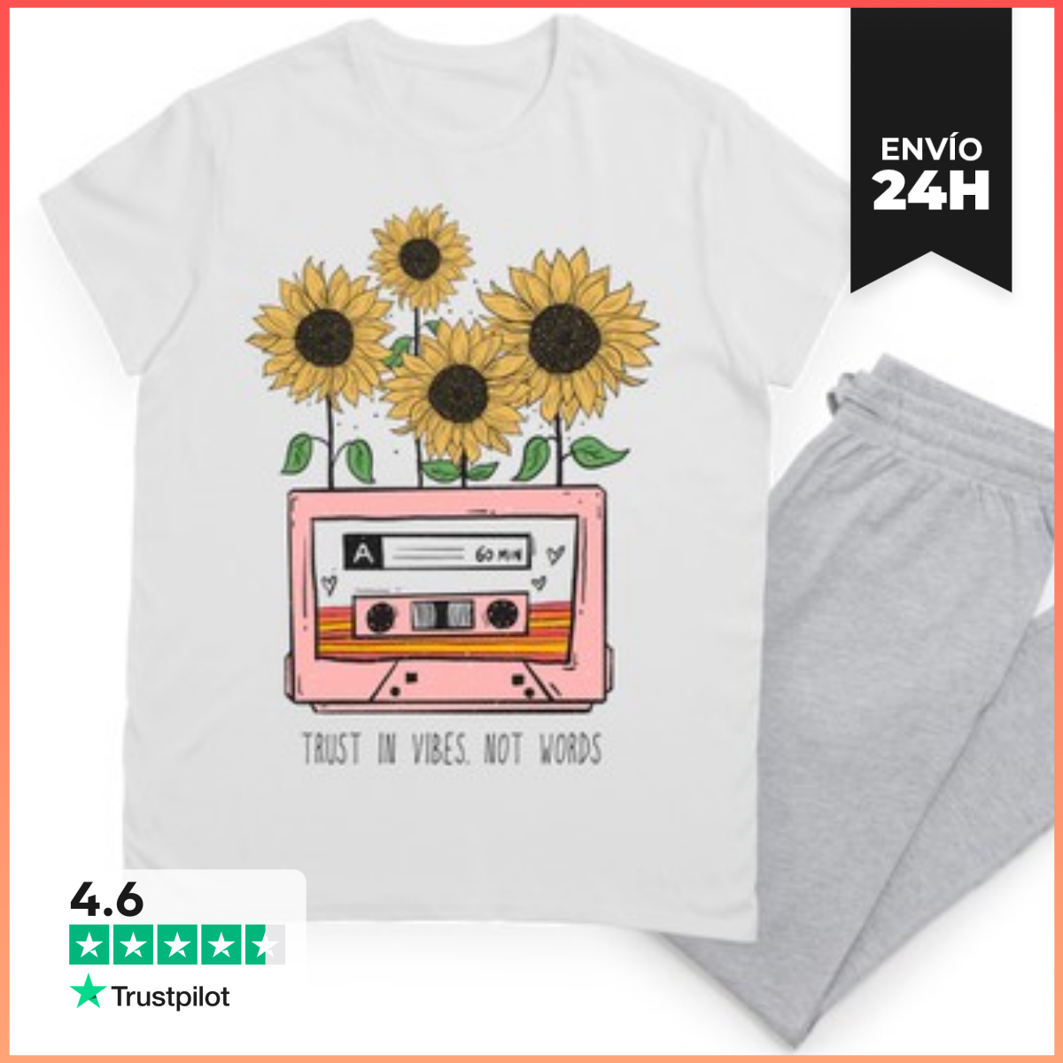 Pijama TRUST IN VIBES NOT WORDS CASSETTE laTostadora