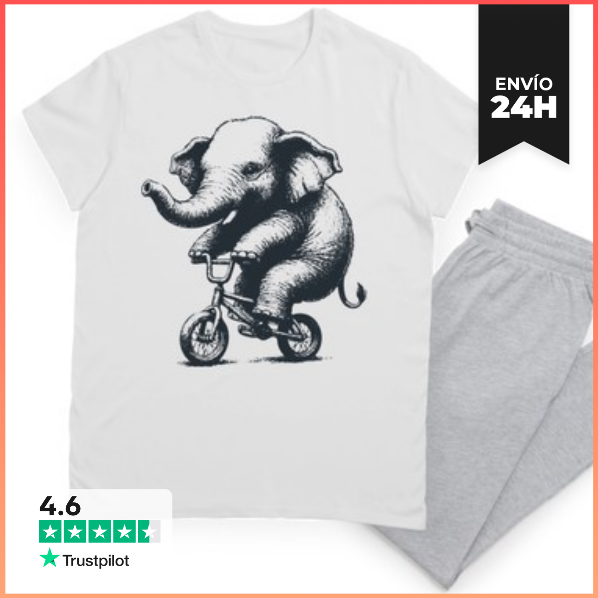 Pijama ELEFANTE MONTANDO EN BICICLETA BMX laTostadora