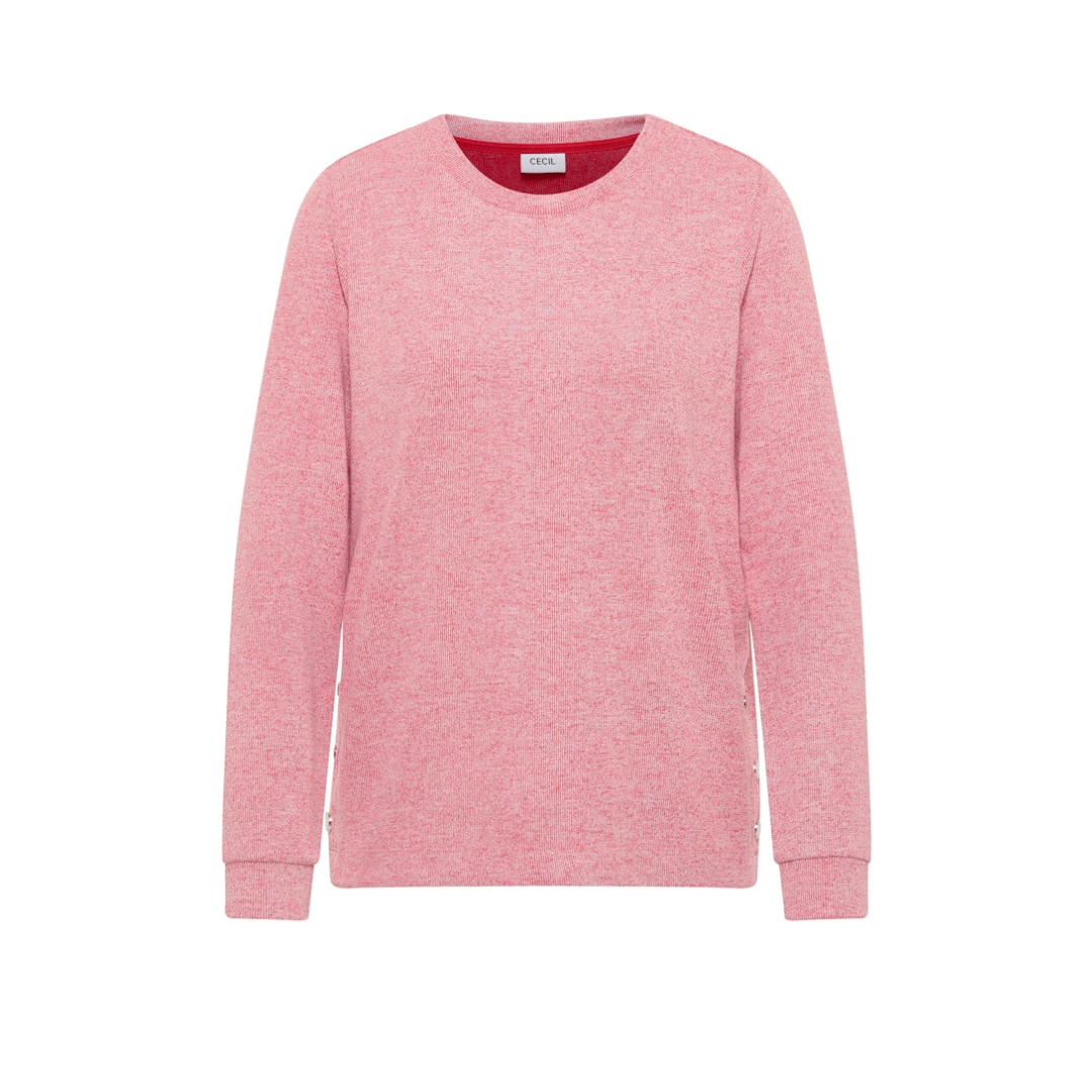 cecil Longsleeve Knopf-Detail Viskose-Polyester-Elasthan Fiery Red Melange