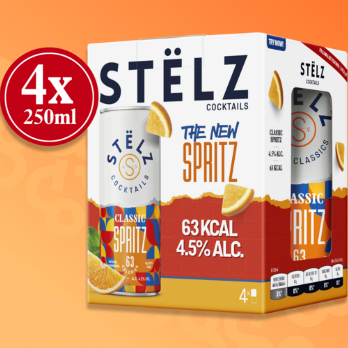 Stëlz Classic Spritz 4 cans of 25 cl