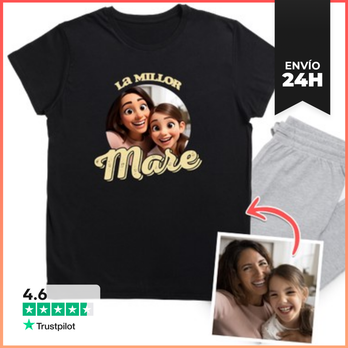Pijama La Millor Mare Foto Personalizable Efecto Animació 3D