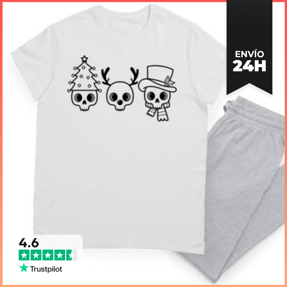 Pijama CALAVERAS NAVIDEÑAS NAVIDAD LaTostadora