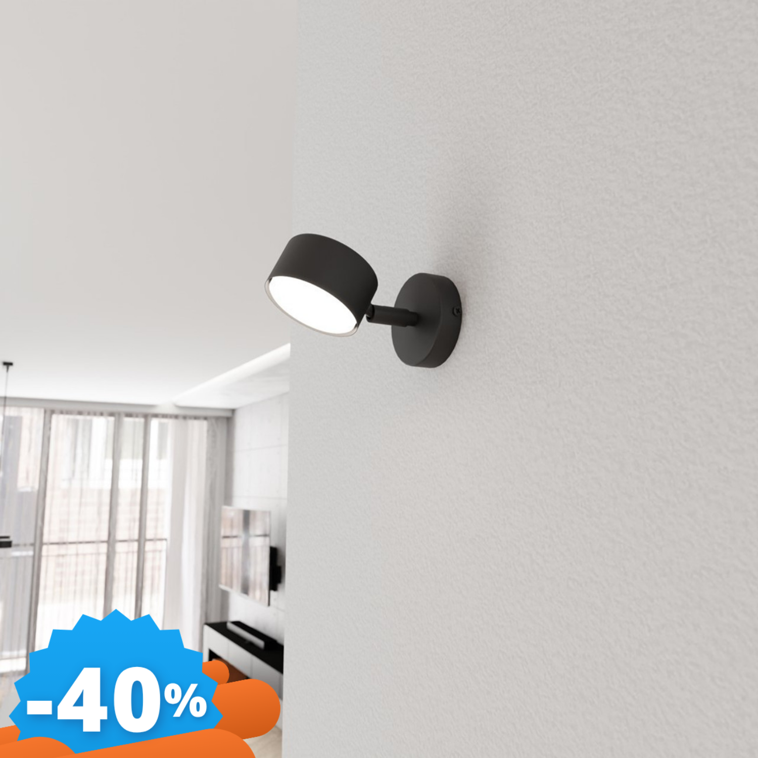 Emibig Lighting Nera Applique Da Parete In Acciaio Sora K1 Gx53 Orientabile