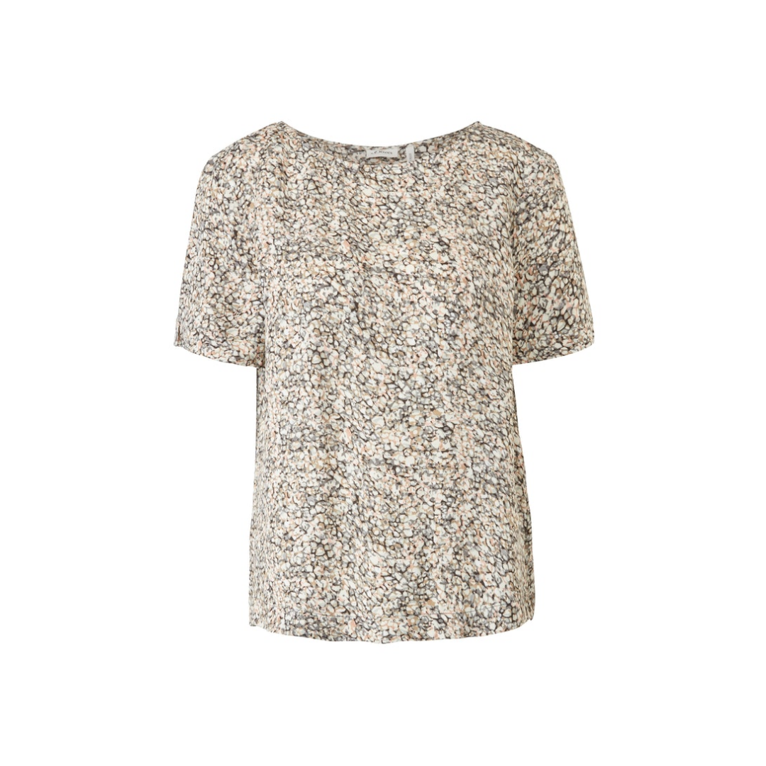 s.Oliver Black Label - Damen Kurzarmbluse - Grau - Größe: 38 - bei Tara-M