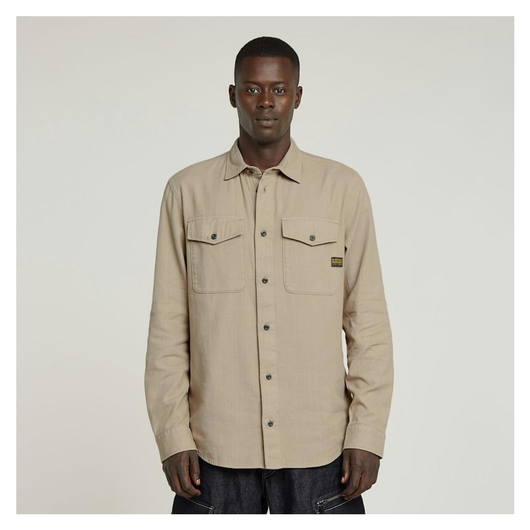 G-star Raw - Herren Langarmhemd - Beige gd - Größe: M - bei Tara-M