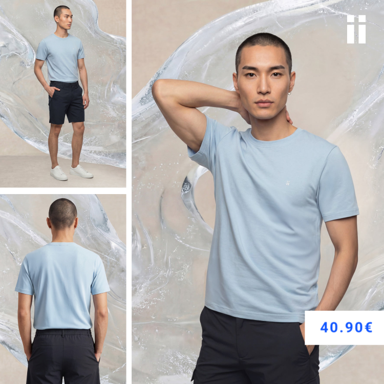 Camiseta hombre azul Ice