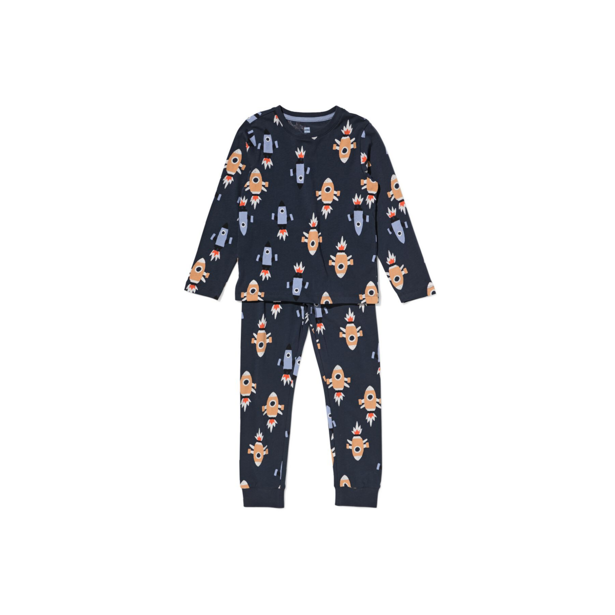 HEMA Kinderpyjama raket donkerblauw (donkerblauw)