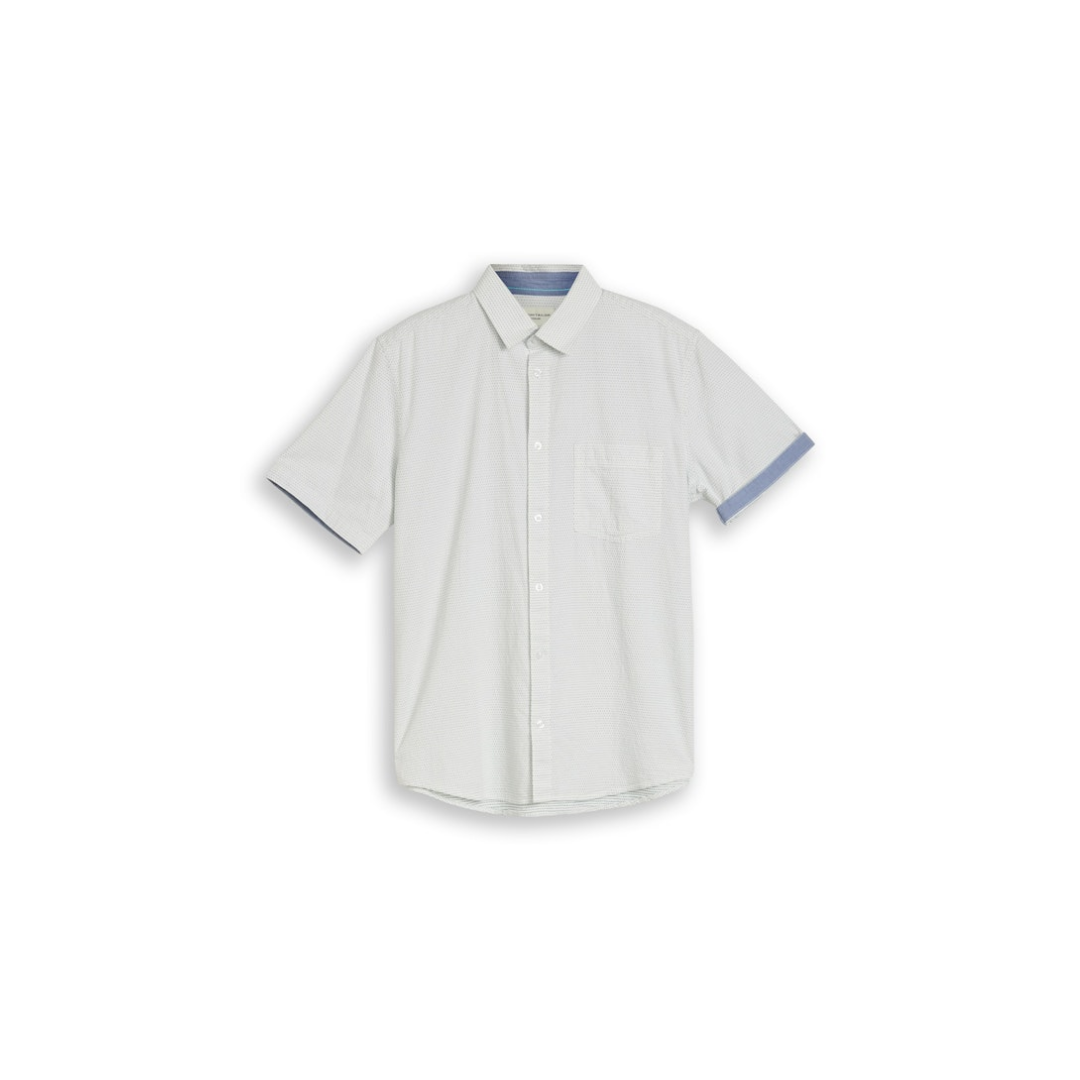 Tom Tailor - Herren Kurzarmhemd - gardenia white dot structure - Größe: XXL - bei Tara-M