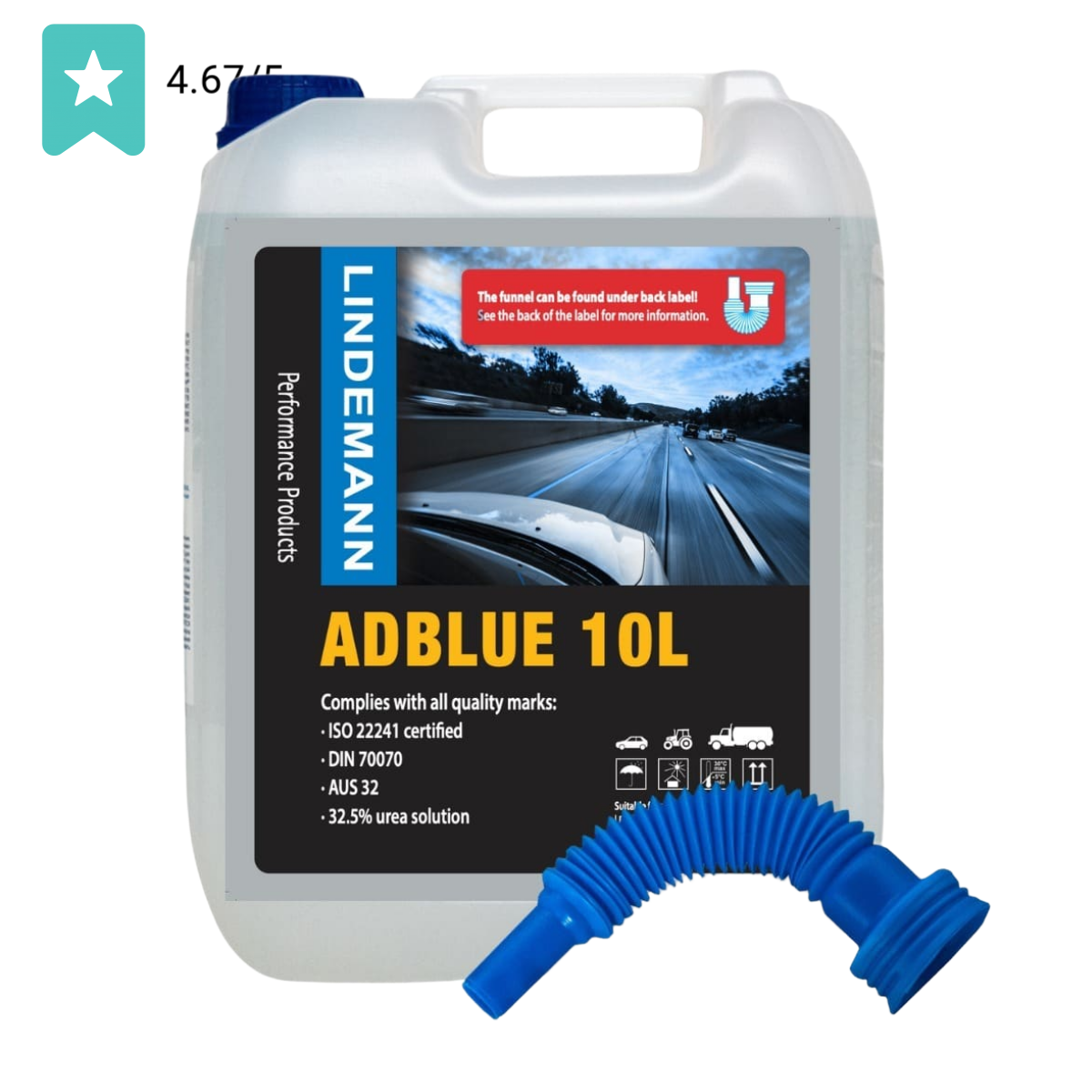 Lindemann AdBlue 10 liter - Inclusief Schenktuit! | ISO 22241 gecertificeerd | AUS32 | Adblue | Dutch Performance Products