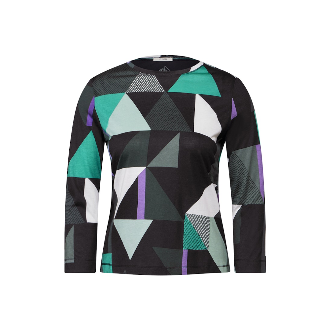 Cecil - Damen Langarmshirt - Schwarz - Größe: S - bei Tara-M