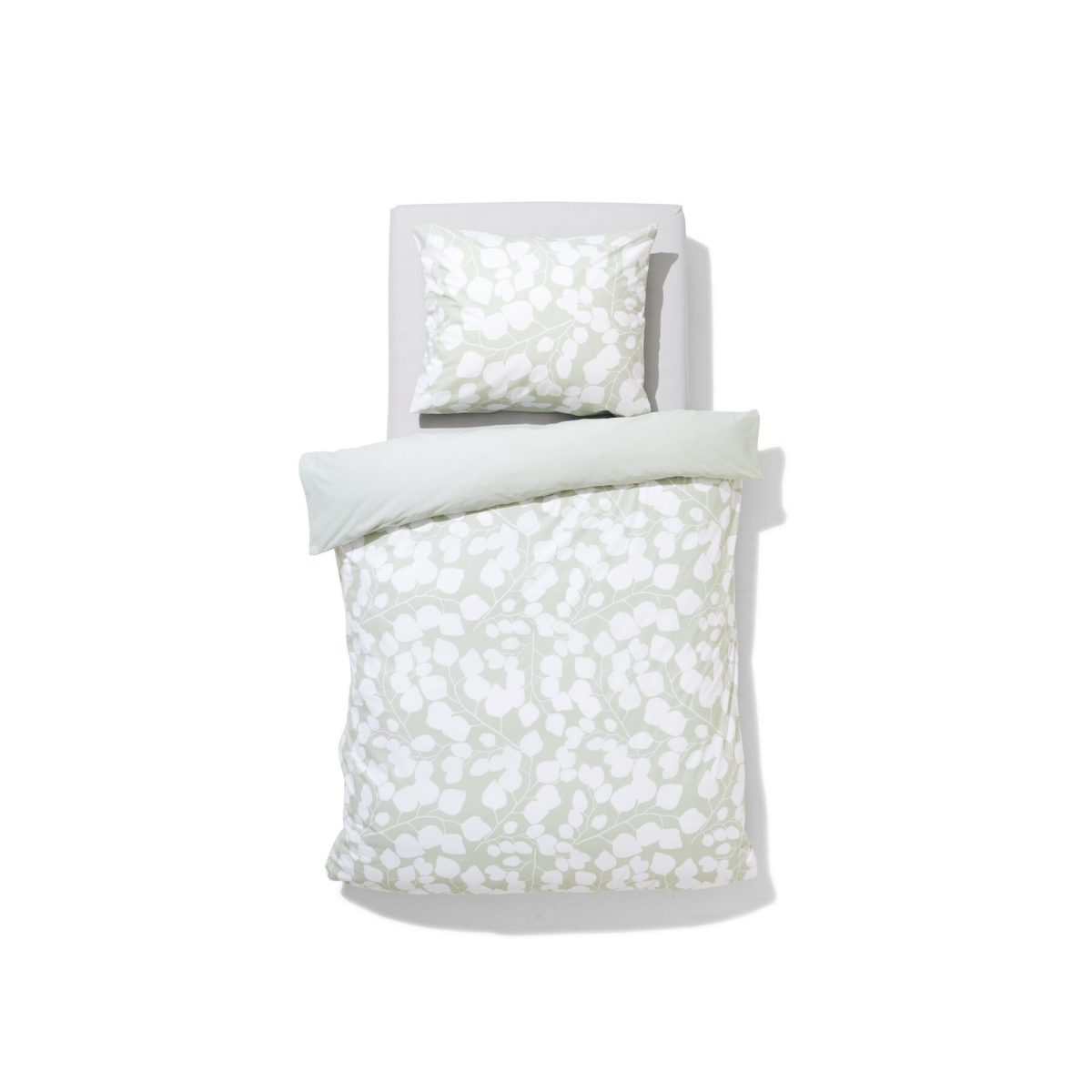 HEMA HEMA Dekbedovertrek 140x200/220cm Zacht Katoen Bladeren Groen (groen)