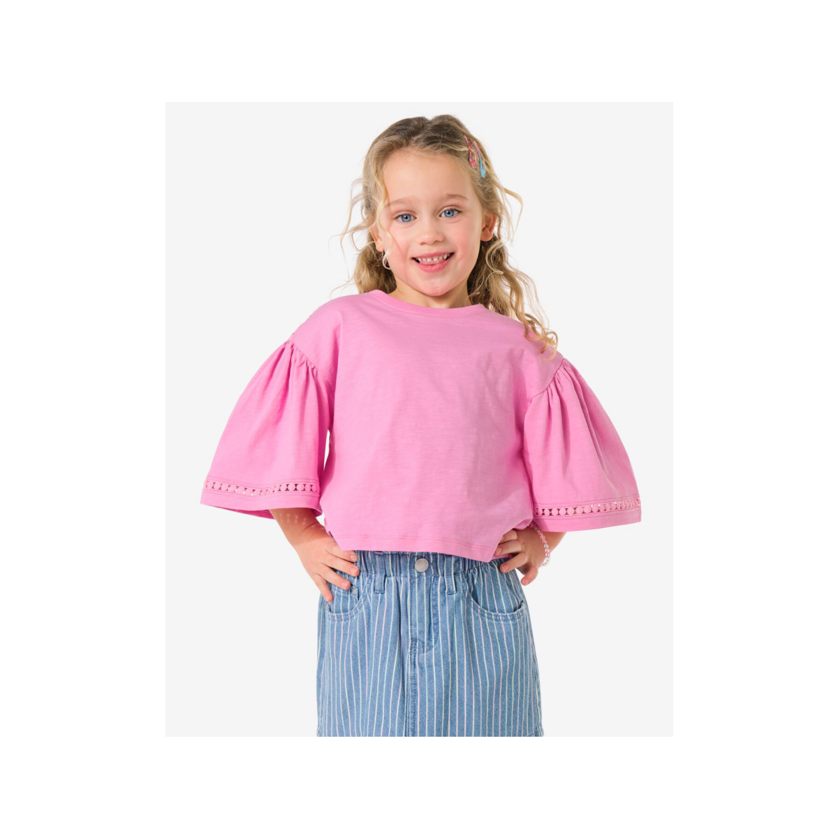 HEMA Kinder T-shirt jersey roze (roze)